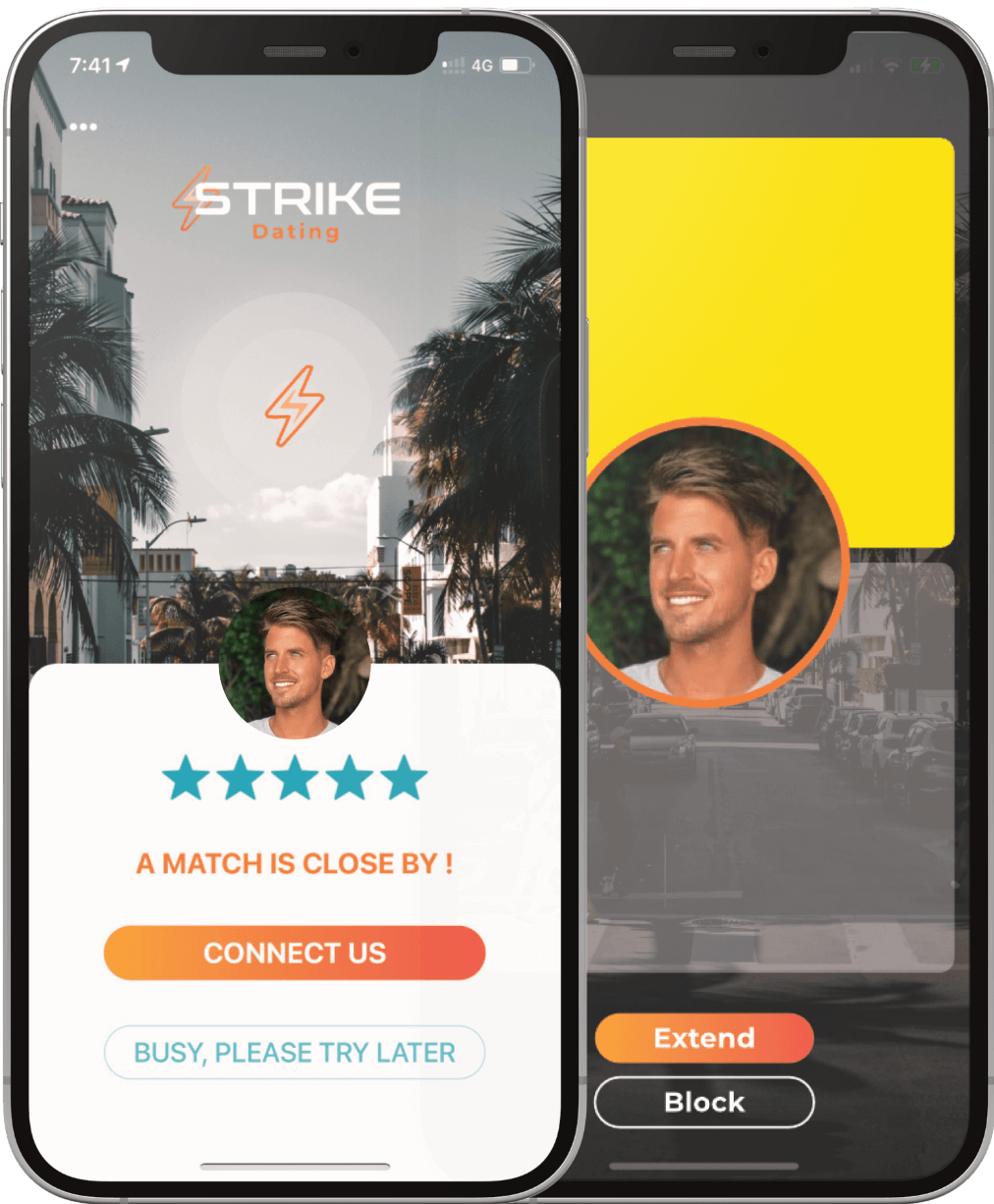 Strike Dating App - When a math is nearby.